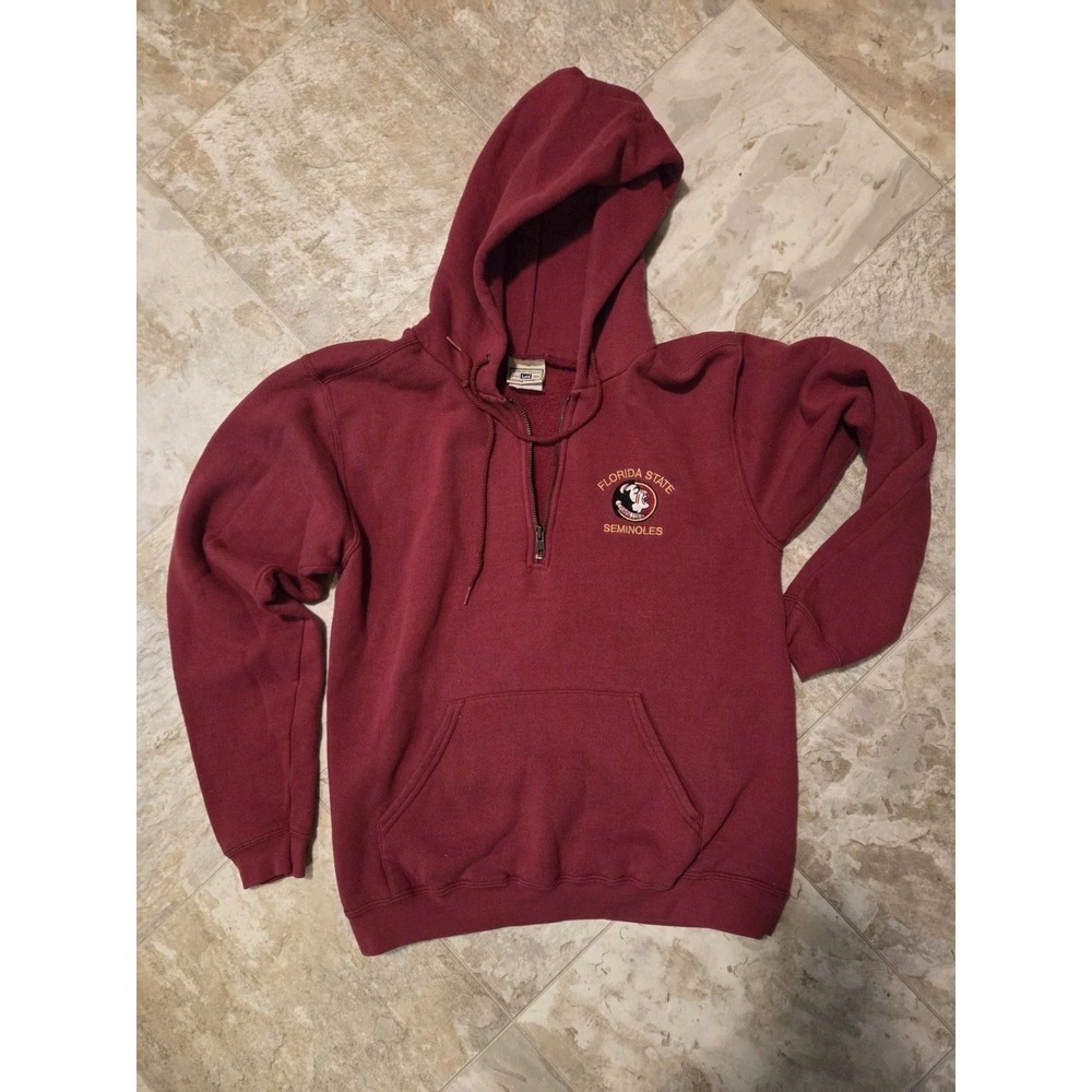 Vintage Lee Florida State Seminoles Quarter Zip Hoodie Size Small